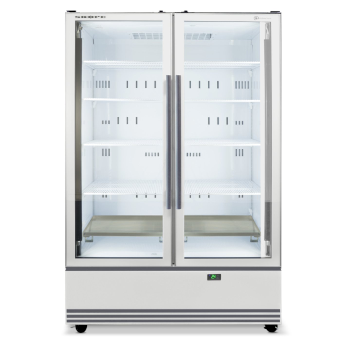 Skope ActiveCore BME1200N-AW 2 Glass Door Upright Display Fridge White